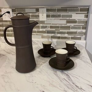 Vintage Dansk Flamestone Coffee service set Coffee pot & Cups & saucers Denmark